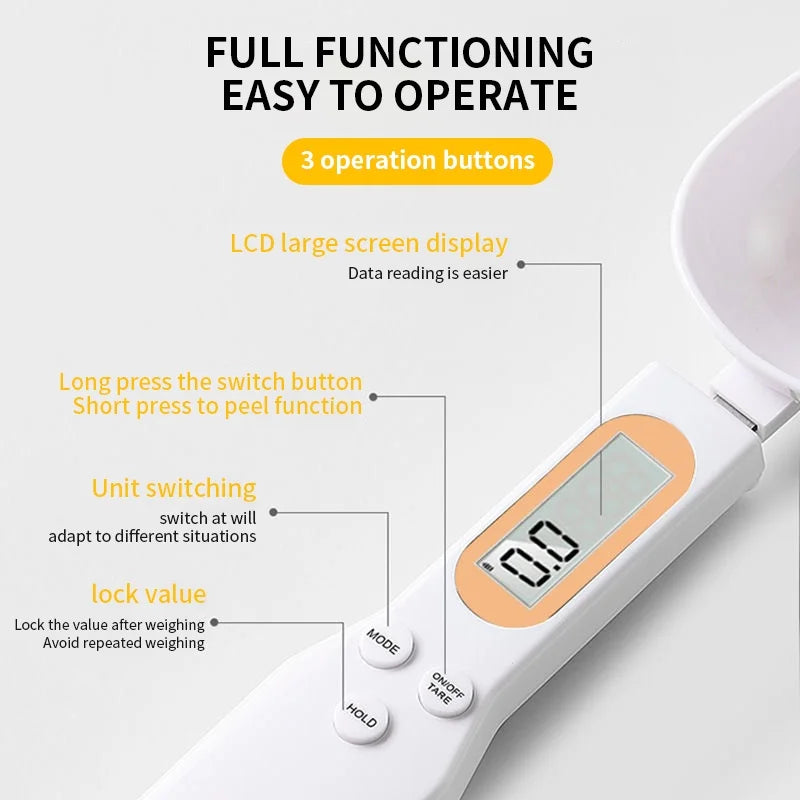 Mini Spoon Scale | Digital Kitchen Scale with LCD Display (0.1–500g)